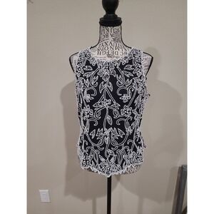 Vtg. JKARA New York Women SZ M black‎ beaded sleeveless top formal event wedding